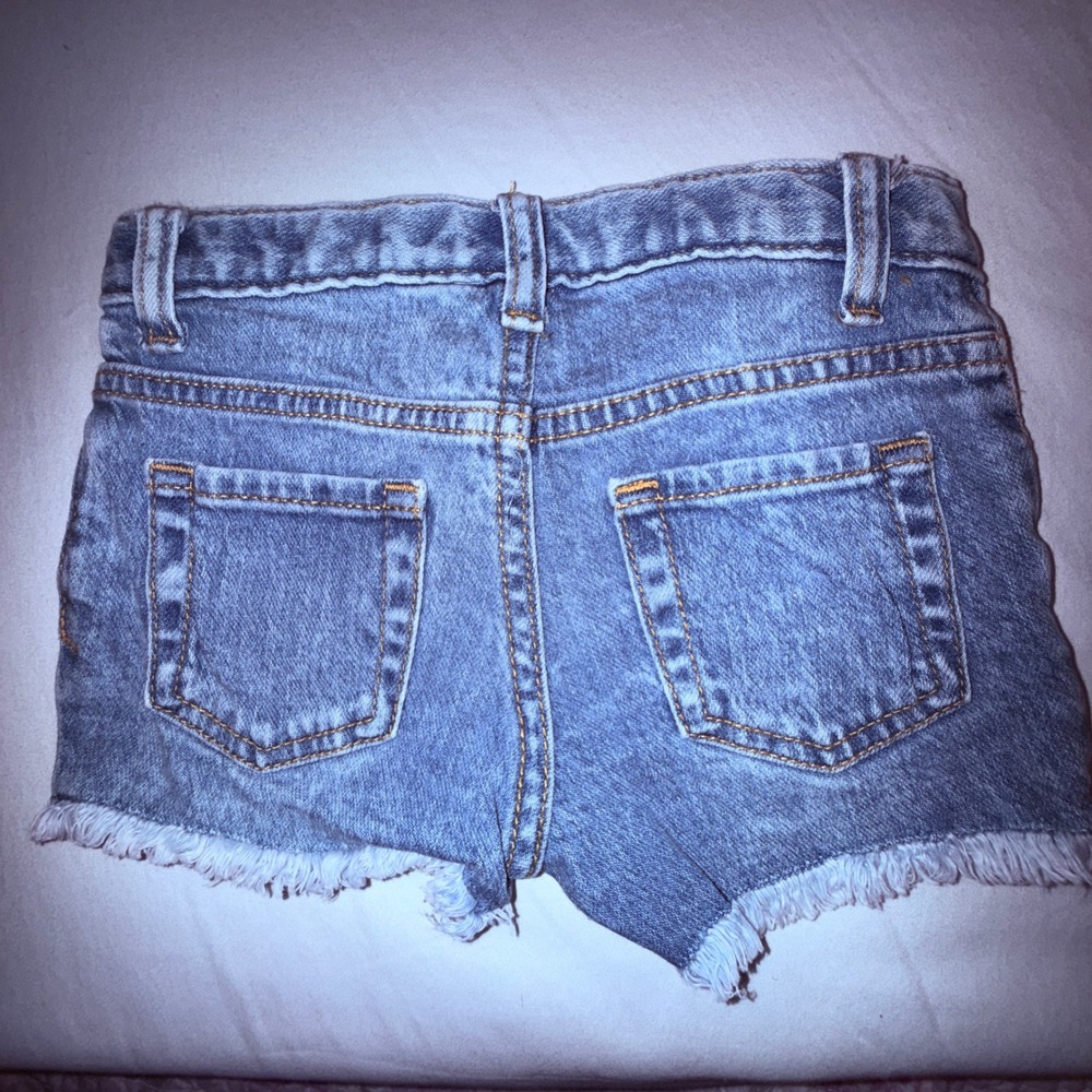 Cat & Jack Denim Shorts Kids 4T Blue New Floral Embroidered Adjustable Waist - Picture 5 of 6